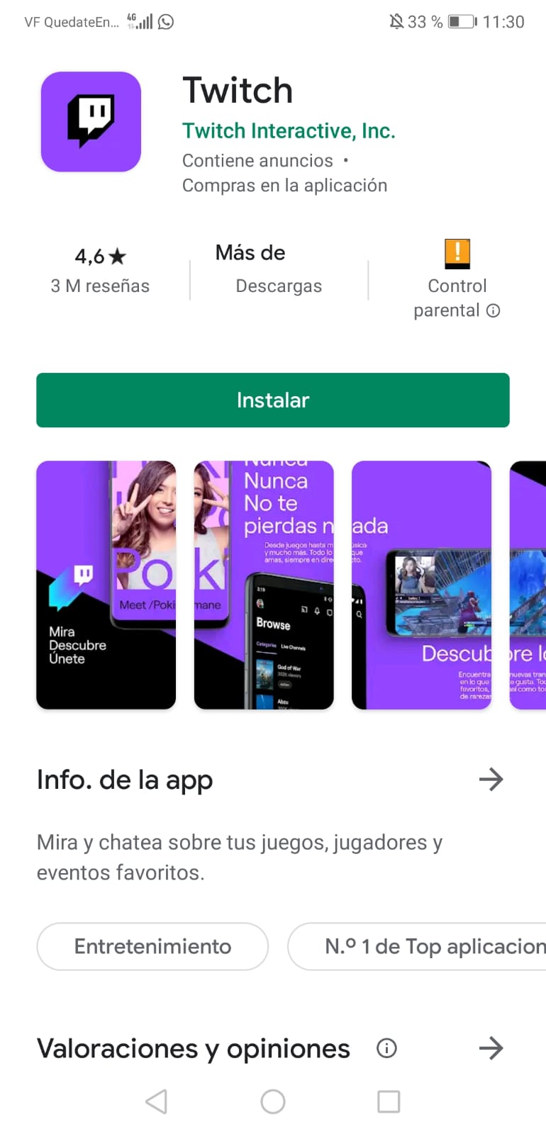 Aplicación en Google Play