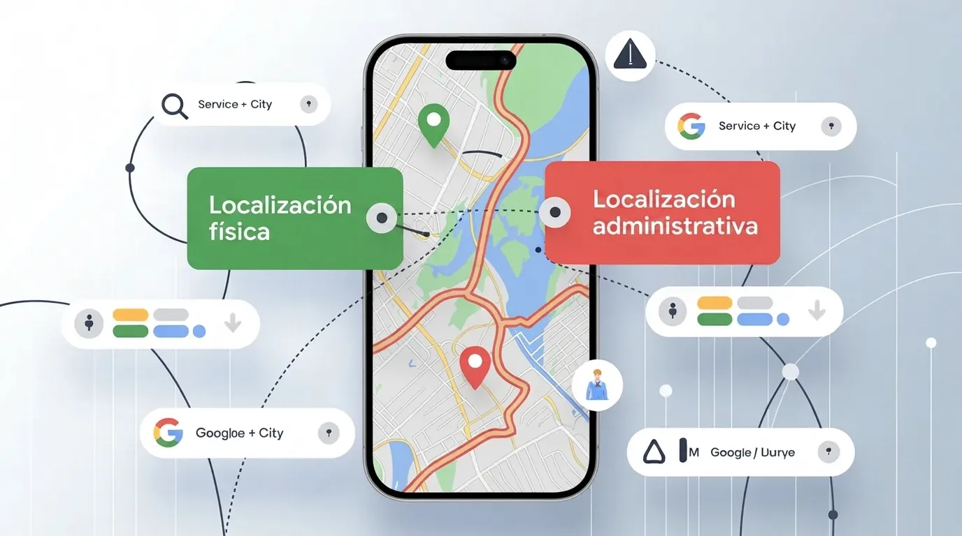 localización física del negocio para aparacer en Google maps